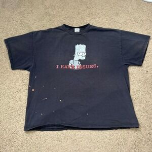 Vintage 90s Simpsons I HAVE ISSUES black graphic tee